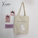 Xajzpa - Cartoon Shoulder Bag Women Canvas Large Capacity Cute Shopper Bags Girls Ins Fashion