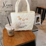 Xajzpa - Cartoon Shoulder Bag Women Canvas Large Capacity Cute Shopper Bags Girls Ins Fashion