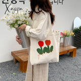 Xajzpa - Cartoon Shoulder Bag Women Canvas Large Capacity Cute Shopper Bags Girls Ins Fashion