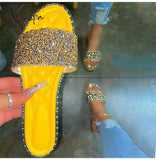 Xajzpa - Casual Beaded Flat Slippers Yellow / 35