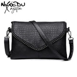 Xajzpa - Casual Crossbody Bag Female Messenger Bags Black Pu Leather Women’s Shoulder Chain Women