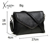 Xajzpa - Casual Crossbody Bag Female Messenger Bags Black Pu Leather Women’s Shoulder Chain Women