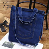 Xajzpa - Casual Denim Pattern Zipper Shoulder Bag Handbag Desinger Bags Tote Female Crossbody