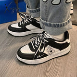 Xajzpa - Casual Kawaii Black White Bear Panda Women Sneakers Sports Platform Flat Shoes Korean