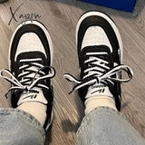Xajzpa - Casual Kawaii Black White Bear Panda Women Sneakers Sports Platform Flat Shoes Korean