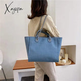 Xajzpa - Casual Large Capacity Tote Designer Chains Women Handbags Luxury Canvas Lady Shoulder