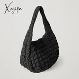 Xajzpa - Casual Large Capacity Tote Shoulder Bags Designer Ruched Handbag Luxury Nylon Quilted