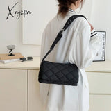 Xajzpa - Casual Lingge Quilted Women Shoulder Bags Designer Nylon Padded Crossbody Bag Down Cotton