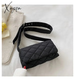 Xajzpa - Casual Lingge Quilted Women Shoulder Bags Designer Nylon Padded Crossbody Bag Down Cotton