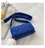 Xajzpa - Casual Lingge Quilted Women Shoulder Bags Designer Nylon Padded Crossbody Bag Down Cotton