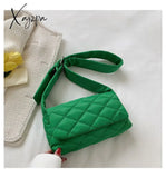 Xajzpa - Casual Lingge Quilted Women Shoulder Bags Designer Nylon Padded Crossbody Bag Down Cotton