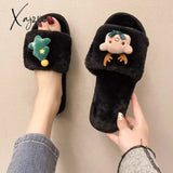 Xajzpa - Casual Living Patchwork Round Keep Warm Comfortable Shoes Black Style 6 /