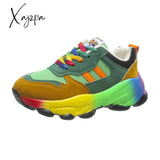 Xajzpa - Casual Patchwork Round Comfortable Sport Shoes Green / 35