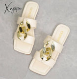 Xajzpa - Casual Patchwork Solid Color Round Comfortable Shoes Beige C / 35