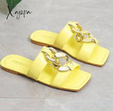 Xajzpa - Casual Patchwork Solid Color Round Comfortable Shoes Yellow C / 35