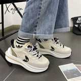 Xajzpa - Casual Platform Flat Vulcanize Women’s Sneakers Spring New White Sports Daddy Shoes