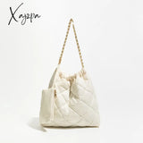 Xajzpa - Casual Quilted Padded Large Capacity Tote Bag Designer Lingge Chains Women Shoulder Bags