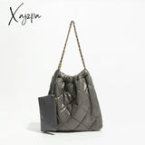 Xajzpa - Casual Quilted Padded Large Capacity Tote Bag Designer Lingge Chains Women Shoulder Bags