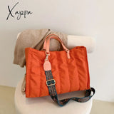 Xajzpa - Casual Quilted Padded Tote Bag Designer Women Handbags Nylon Down Cotton Shoulder