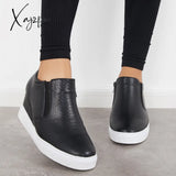 Xajzpa - Casual Slip On Platform Wedge Sneakers Hidden Booties Loafers