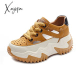 Xajzpa - Casual Sneakers Women Trends 2023 High Heels Luxury Designer Flat Shoes Female Thick