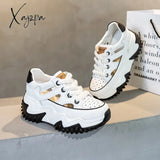 Xajzpa - Casual Sneakers Women Trends 2023 High Heels Luxury Designer Flat Shoes Female Thick