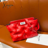 Xajzpa - Casual Space Padded Pillow Bag Designer Women Shoulder Bags Luxury Soft Pu Leather