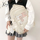 Xajzpa - Casual Waterproof Women Backpack For Teenager Kawaii Girl Female School Bag Nylon Black