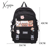 Xajzpa - Casual Waterproof Women Backpack For Teenager Kawaii Girl Female School Bag Nylon Black