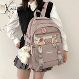 Xajzpa - Casual Waterproof Women Backpack For Teenager Kawaii Girl Female School Bag Nylon Black