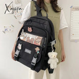 Xajzpa - Casual Waterproof Women Backpack For Teenager Kawaii Girl Female School Bag Nylon Black