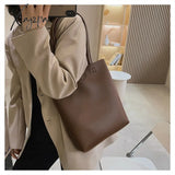 Xajzpa - Casual Women Shoulder Bag Pu Leather Tote Handbag Female Shopping Bags Soft Lady Purse