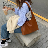 Xajzpa - Casual Women Shoulder Bag Pu Leather Tote Handbag Female Shopping Bags Soft Lady Purse