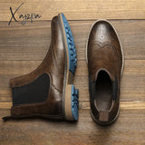 Xajzpa - Chelsea Boots Men 2023 Top Quality Comfortable Fashion Autumn  Boots Leather