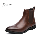 Xajzpa - Chelsea Boots Men Black Brown Business Short Shoes For With Free Shipping Handmade Ankle