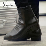 Xajzpa - Chelsea Boots Men’s Autumn And Winter Pointed Toe British Martin High-Top Ankle