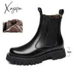 Xajzpa - Chelsea Man Boot Elevator Winter Men Leather Shoe Height Increased High Top Male Platform