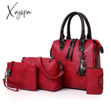 Xajzpa - Chinese Style Floral Printing Women Handbags Shoulder Bags Set Female Practical Composite