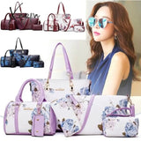 Xajzpa - Chinese Style Floral Printing Women Handbags Shoulder Bags Set Female Practical Composite