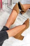 Xajzpa - Chunky Heel Pointed Heels