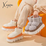 Xajzpa - Chunky High Heels 5Cm Women’s Ankle Boots Winter Platform Soft Female Cotton Shoes