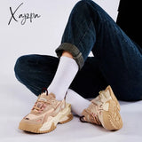 Xajzpa - Chunky Sneakers Women Autumn Flat Platform Shoes Spring Comfortable Thick Bottom Casual