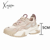 Xajzpa - Chunky Sneakers Women Autumn Flat Platform Shoes Spring Comfortable Thick Bottom Casual