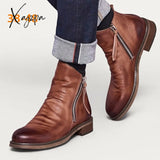 Xajzpa - Classic Chelsea Boots Mens Double Side Zipper Non-Slip Casual Shoes Men Trend Tassel