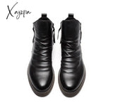 Xajzpa - Classic Chelsea Boots Mens Double Side Zipper Non-Slip Casual Shoes Men Trend Tassel