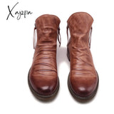 Xajzpa - Classic Chelsea Boots Mens Double Side Zipper Non-Slip Casual Shoes Men Trend Tassel