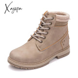 Xajzpa - Classic Martin Boots Women Warm Winter Ankle Bootie Outdoor Walking Shoes Girl Fashion