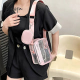 Xajzpa - Clear Crossbody Bag With Coin Purse Trendy Pvc Square Outdoor Travel Beach Shoulder Pink /