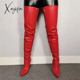 Xajzpa - Colorful Long Boots For Girls New Women’s Over-The-Knee Pu Leather Women High Knee Heels