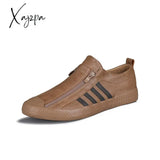 Xajzpa - Comfortable Fashion Casual Male Shoes Men Leather Sneakers For Adult Men Loafers Moccasins